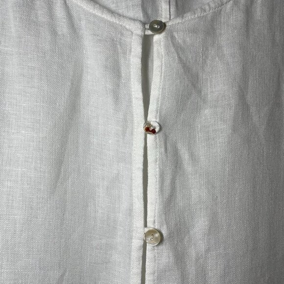 VIVID LINEN HANDKERCHIEF SLEEVELESS OFF WHITE TOP SIZE 3X - Picture 7 of 10